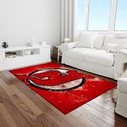nhl new jersey devils hockey team logo sport carpet rectangle area rug for living room light room njd35