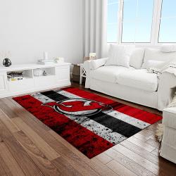 nhl new jersey devils hockey team logo sport carpet rectangle area rug for living room light room njd38