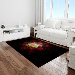 nhl new jersey devils hockey team logo sport carpet rectangle area rug for living room light room njd39