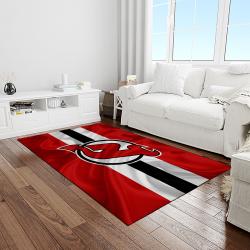 nhl new jersey devils hockey team logo sport carpet rectangle area rug for living room light room njd46