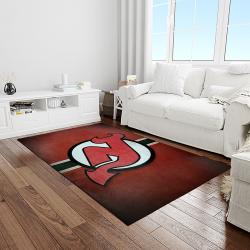 nhl new jersey devils hockey team logo sport carpet rectangle area rug for living room light room njd48