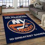 nhl new york islanders hockey team logo sport carpet rectangle area rug for living room dark room nyi15