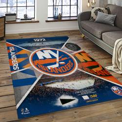 NHL New York Islanders Hockey Team Logo Sport Carpet Rectangle Area Rug For Living Room NYI16