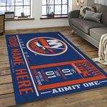 nhl new york islanders hockey team logo sport carpet rectangle area rug for living room dark room nyi22