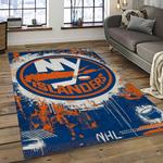 nhl new york islanders hockey team logo sport carpet rectangle area rug for living room dark room nyi43
