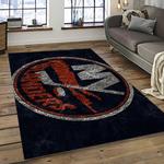 nhl new york islanders hockey team logo sport carpet rectangle area rug for living room dark room nyi59