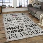nhl new york islanders hockey team logo sport carpet rectangle area rug for living room dark room nyi7