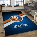 nhl new york islanders hockey team logo sport carpet rectangle area rug for living room dark room nyi75