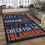 nhl new york islanders hockey team logo sport carpet rectangle area rug for living room dark room nyi8