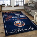 nhl new york islanders hockey team logo sport carpet rectangle area rug for living room dark room nyi9
