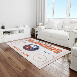 nhl new york islanders hockey team logo sport carpet rectangle area rug for living room light room nyi10