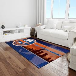 nhl new york islanders hockey team logo sport carpet rectangle area rug for living room light room nyi12