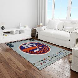nhl new york islanders hockey team logo sport carpet rectangle area rug for living room light room nyi14