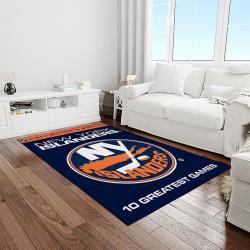 nhl new york islanders hockey team logo sport carpet rectangle area rug for living room light room nyi15