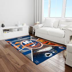 nhl new york islanders hockey team logo sport carpet rectangle area rug for living room light room nyi16