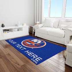 nhl new york islanders hockey team logo sport carpet rectangle area rug for living room light room nyi21
