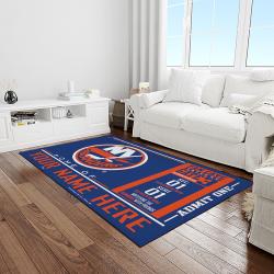 nhl new york islanders hockey team logo sport carpet rectangle area rug for living room light room nyi22