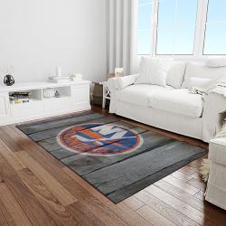 nhl new york islanders hockey team logo sport carpet rectangle area rug for living room light room nyi26