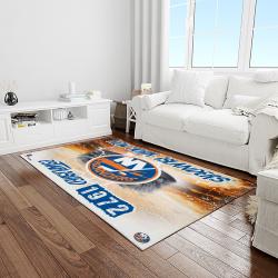 nhl new york islanders hockey team logo sport carpet rectangle area rug for living room light room nyi31