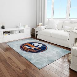 nhl new york islanders hockey team logo sport carpet rectangle area rug for living room light room nyi34