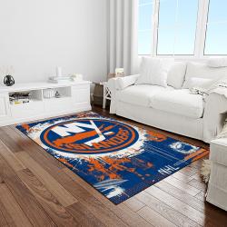 nhl new york islanders hockey team logo sport carpet rectangle area rug for living room light room nyi43