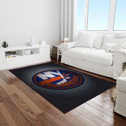 nhl new york islanders hockey team logo sport carpet rectangle area rug for living room light room nyi44