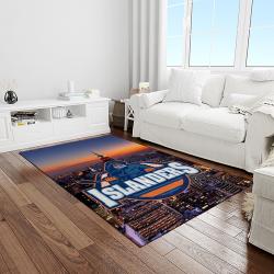 nhl new york islanders hockey team logo sport carpet rectangle area rug for living room light room nyi49