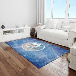 nhl new york islanders hockey team logo sport carpet rectangle area rug for living room light room nyi72