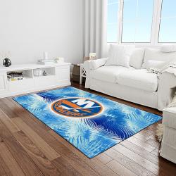 nhl new york islanders hockey team logo sport carpet rectangle area rug for living room light room nyi76
