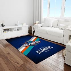 nhl new york islanders hockey team logo sport carpet rectangle area rug for living room light room nyi77