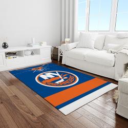 nhl new york islanders hockey team logo sport carpet rectangle area rug for living room light room nyi78