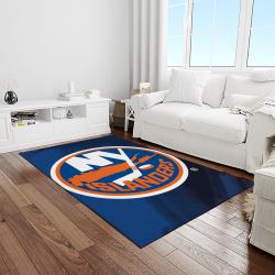 nhl new york islanders hockey team logo sport carpet rectangle area rug for living room light room nyi80