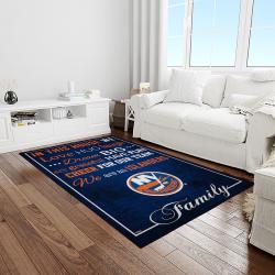 nhl new york islanders hockey team logo sport carpet rectangle area rug for living room light room nyi9