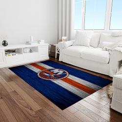 nhl new york islanders hockey team logo sport carpet rectangle area rug for living room light room nyi90