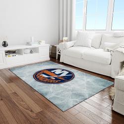 nhl new york islanders hockey team logo sport carpet rectangle area rug for living room light room nyi99