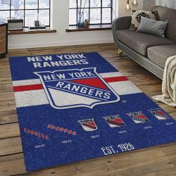NHL New York Rangers Hockey Team Logo Sport Carpet Rectangle Area Rug For Living Room NYR10