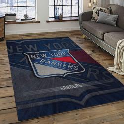NHL New York Rangers Hockey Team Logo Sport Carpet Rectangle Area Rug For Living Room NYR29