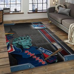 NHL New York Rangers Hockey Team Logo Sport Carpet Rectangle Area Rug For Living Room NYR34