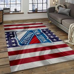 NHL New York Rangers Hockey Team Logo Sport Carpet Rectangle Area Rug For Living Room NYR50
