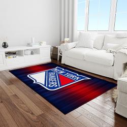 nhl new york rangers hockey team logo sport carpet rectangle area rug for living room light room nyr25