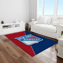 nhl new york rangers hockey team logo sport carpet rectangle area rug for living room light room nyr35
