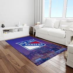 nhl new york rangers hockey team logo sport carpet rectangle area rug for living room light room nyr36