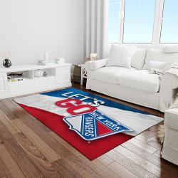 nhl new york rangers hockey team logo sport carpet rectangle area rug for living room light room nyr47