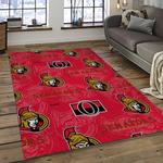 nhl ottawa senators hockey team logo sport carpet rectangle area rug for living room dark room os01