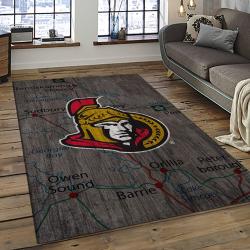 NHL Ottawa Senators Hockey Team Logo Sport Carpet Rectangle Area Rug For Living Room OS03