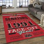 nhl ottawa senators hockey team logo sport carpet rectangle area rug for living room dark room os20