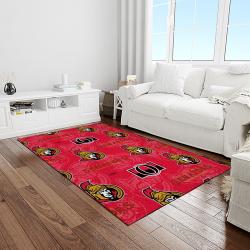 nhl ottawa senators hockey team logo sport carpet rectangle area rug for living room light room os01