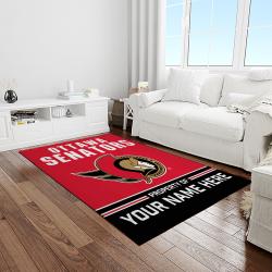 nhl ottawa senators hockey team logo sport carpet rectangle area rug for living room light room os07