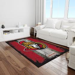 nhl ottawa senators hockey team logo sport carpet rectangle area rug for living room light room os11