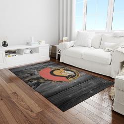 nhl ottawa senators hockey team logo sport carpet rectangle area rug for living room light room os24